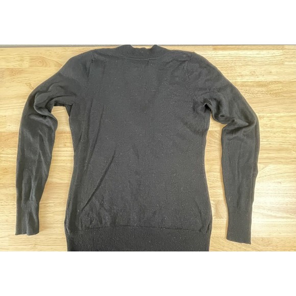 The Limited Black Merino Wool Acrylic V-Neck Women’s Lightweight Sweater Sz Med - Picture 2 of 8